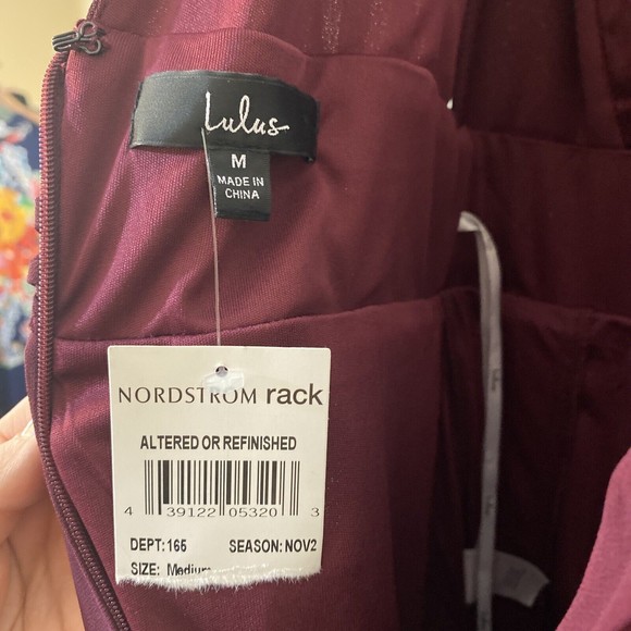 LuLus Heavenly Hues Burgundy Formal Chiffon Maxi Dress Medium Bridesmaid Prom - Picture 11 of 12